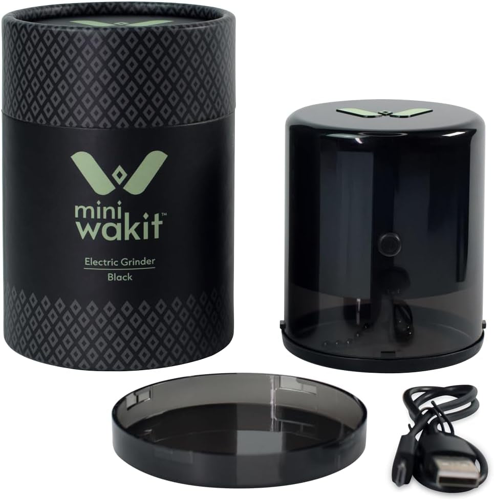 Wakit - Molinillo Eléctrico De Hierbas Con Luz De Cámara De Hierbas a Través De Luces LED Mientras Se Molienda Cuando La Bola Y La Cadena Se Activan a Través De Grifos Cortos Rápidos Que Proporcionan Facilidad De Uso Y Textura Perfecta En Segundos